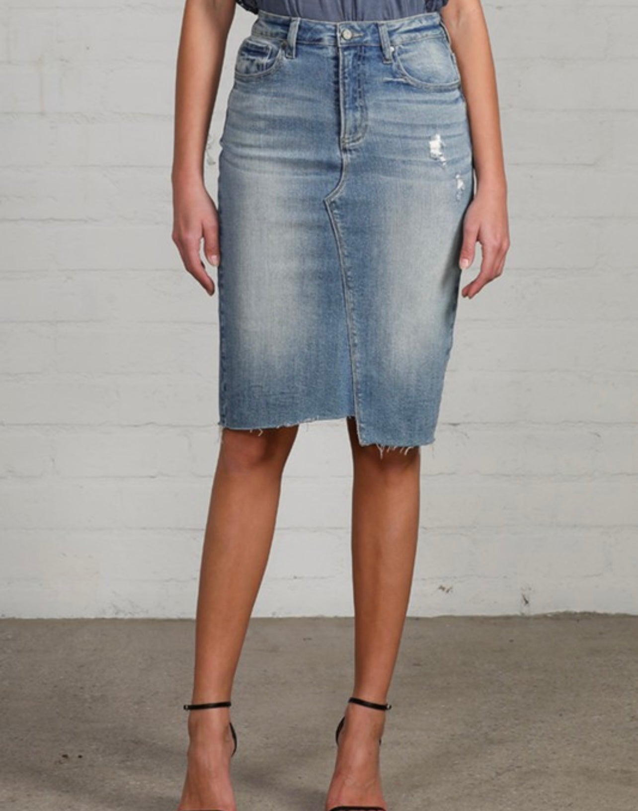 Classic Distressed Denim Skirt | Target Australia